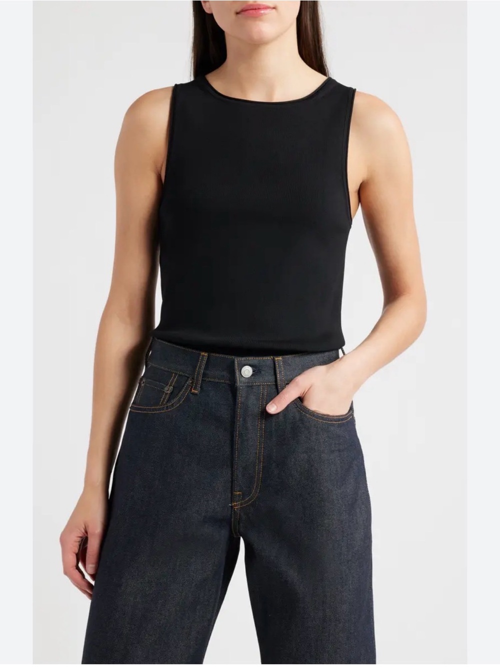 COS Black Sleeveless Crewneck Tank